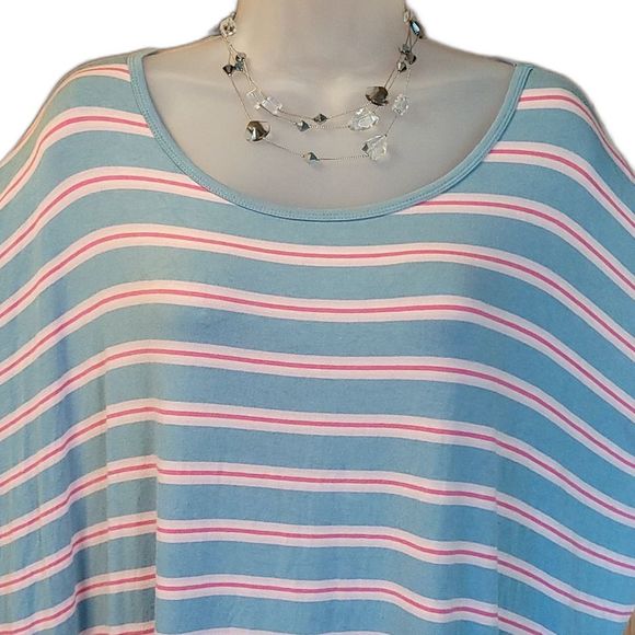 LuLaRoe GiGi Long Flowy Blouse Boat Neck High Low Hem T Shirt Quarter Sleeve Top - Picture 3 of 16